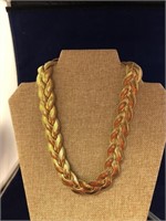 Vintage KJL Goldtone Braided Necklace