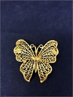 Vintage Napier Goldtone Butterfly Pin