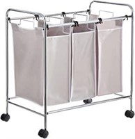 AMAZONBASICS 3 BAG LAUNDRY HAMPER SORTER BASKET