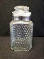 Large Pressed Glass Storage Jar with Lid
