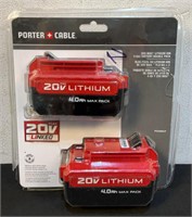Porter Cable 20V Lithium Ion Batteries