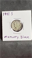 1941 S Mercury DIme US SIlver Coin
