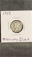 1934 Mercury DIme US SIlver Coin
