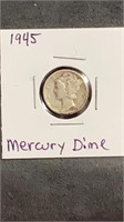 1945 Mercury DIme US SIlver Coin