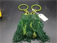 VTG Roaring 20s emerald green, beaded handbag