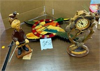 2 Clocks, 1 Hunter Figurine