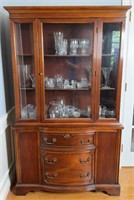 Mid-CE Mahogany Bow Front China Hutch Curio