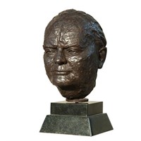Churchill Bust on Marble Base
