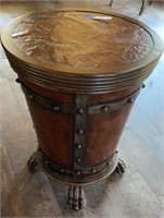 Drum Table with Wine Storage