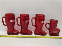 4 Canadian boot beer mugs unique
