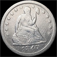 1847-O Seated Liberty Quarter LIGHTLY CIRCULATED