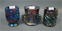 Three Contemporary Carnival Glass Toohtpicks