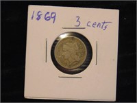 1869 3 Cent Coin
