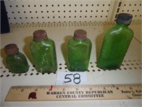 Vintage lot of Green & Brown bottles