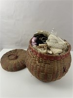 Basket full of sewing notions