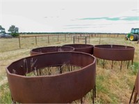 4- metal round hay feeders