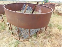 3- metal round hay feeders