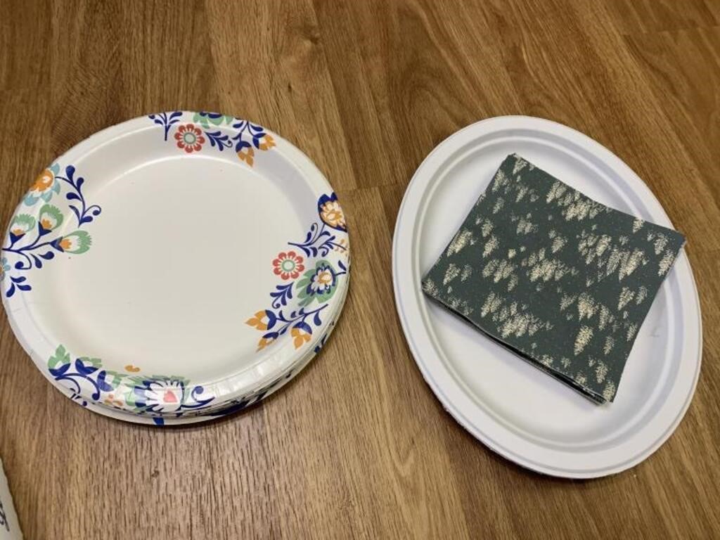 Paper plates and plastic ware