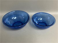 Pair of Pyrex Cobalt Blue Nesting Bowls