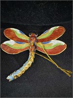 Really neat enameled, dragonfly with articulated