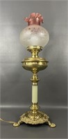 Victorian Column Brass Lamp