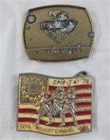 Vintage belt buckles, American Bicentennial and