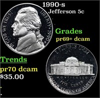 Proof 1990-s Jefferson Nickel 5c Grades GEM++ Proo