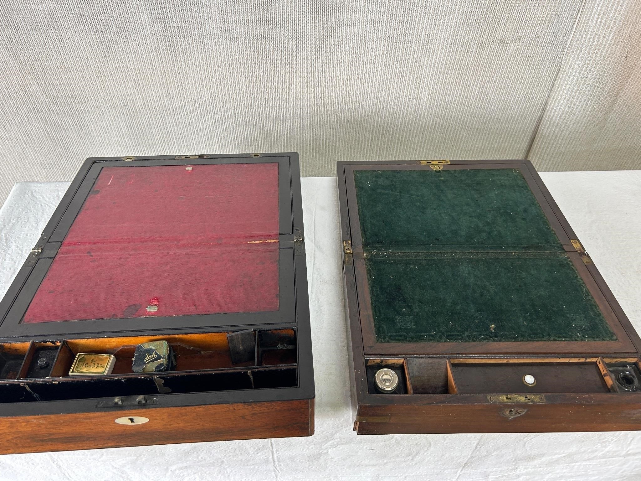 2pc Antique Gentlemen's Writing Desk Boxes