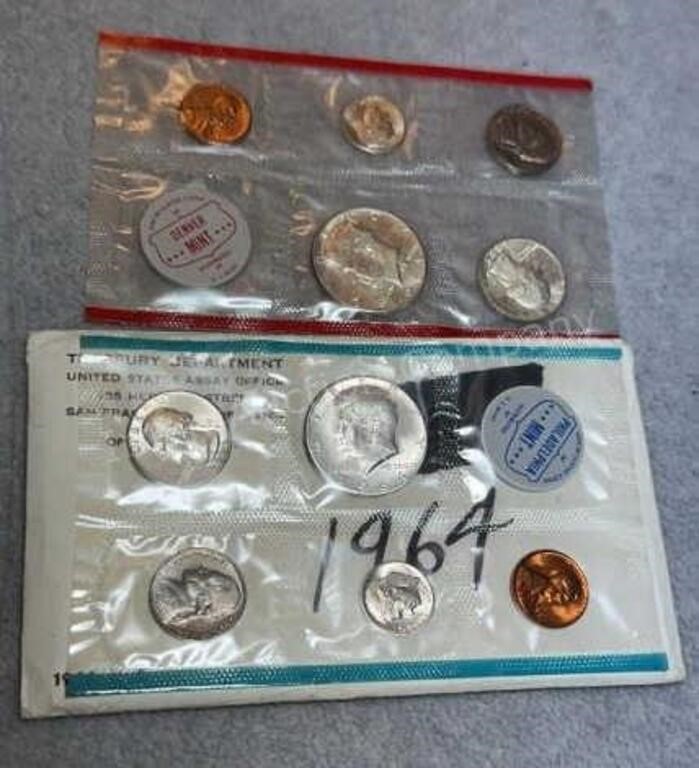 1964 US Mint Coin Set, Philadelphia & Denver,