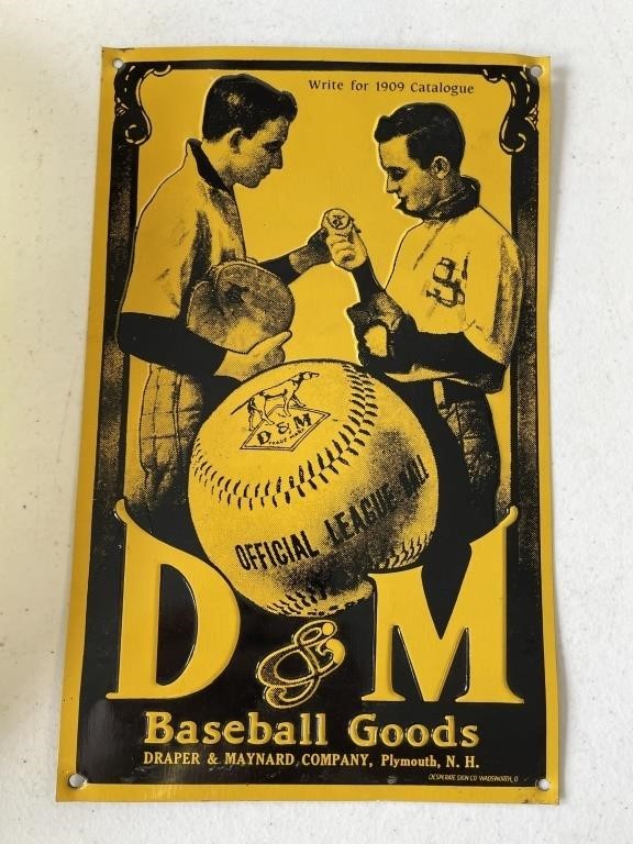 D&M Baseball Goods Metal Sign