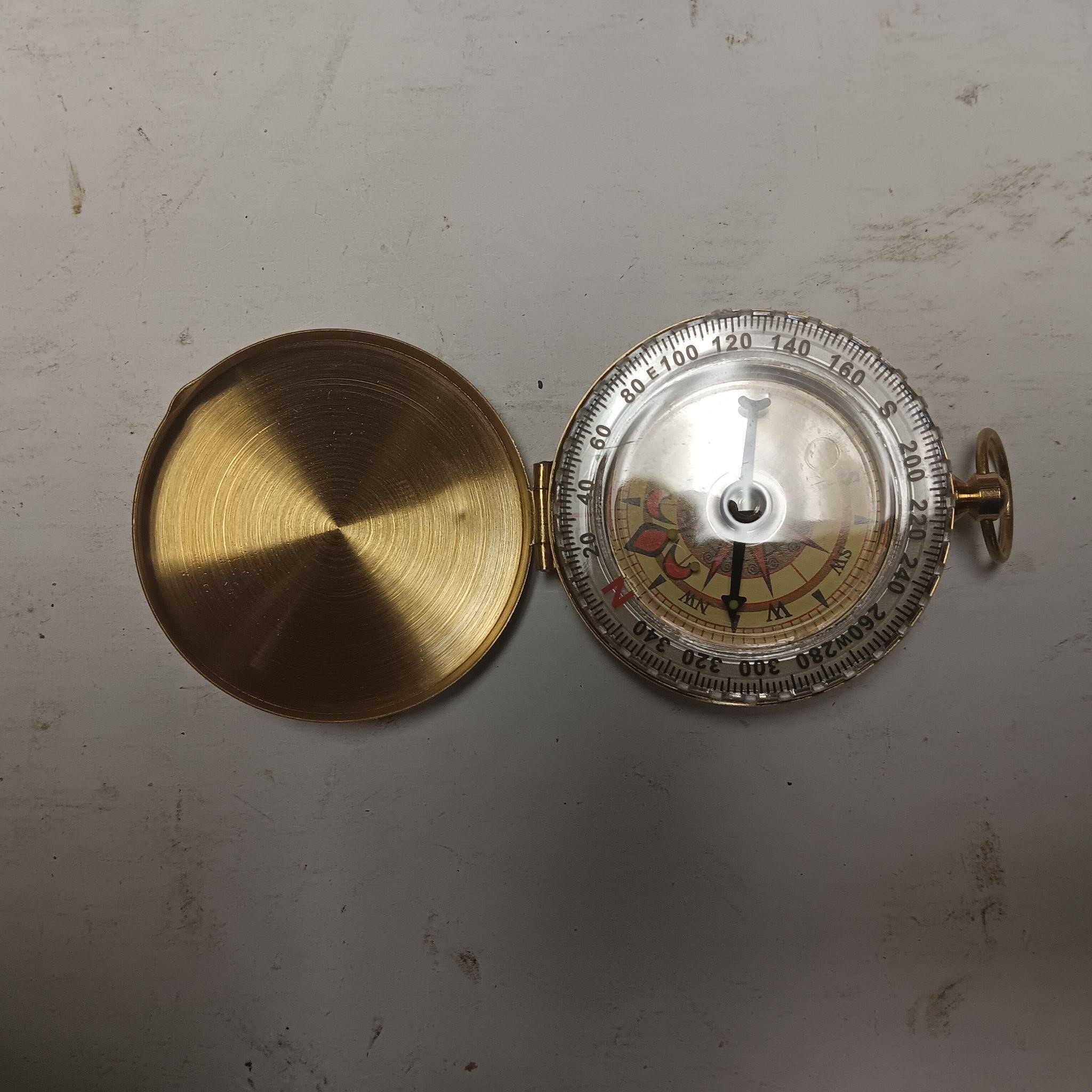 Brass Hunter's case compass w/ Illuminated dial