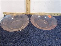 2-- PINK DEPRESSION GLASS BOWLS