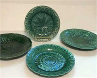 Green Glazed Plate Collection 4 Plates
