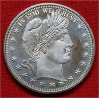 Barber Series 1 Ounce Silver Round