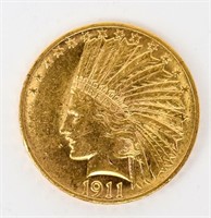 Coin 1911 Gold Indian $10 Dollar In A.U.