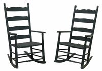 (2) AMERICAN PAINTED LADDER-BACK ROCKING CHAIRS