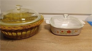 Corning Ware Baking Dish with Lid (small chip) &
