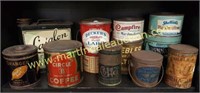 (12) Vintage Metal Tins Canisters/Containers
