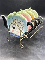 Vintage Japan Tea Bag Holders "I Will Hold The