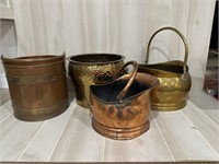 Copper and Brass Buckets / Planters