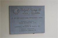 Bank plaque - Federal Savings & Loan Association p