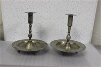 Pair of Hand Hammered Candle Sticks