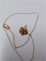 Marked GF Flower Necklace- 1.8g