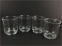 (4) LIBBEY 3.5" H Patterned Glasses