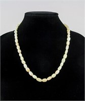Chinese Hetian White Jade Carved Necklace