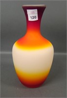 Imperial Bulbous Satin Peach Blow Vase