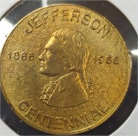 Jefferson centennial token