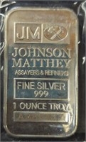 Johnson Matthew fine silver 999 bar Token
