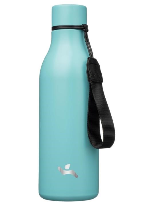 Double Wall SS Water Bottle +Strap,18oz,Turquoise