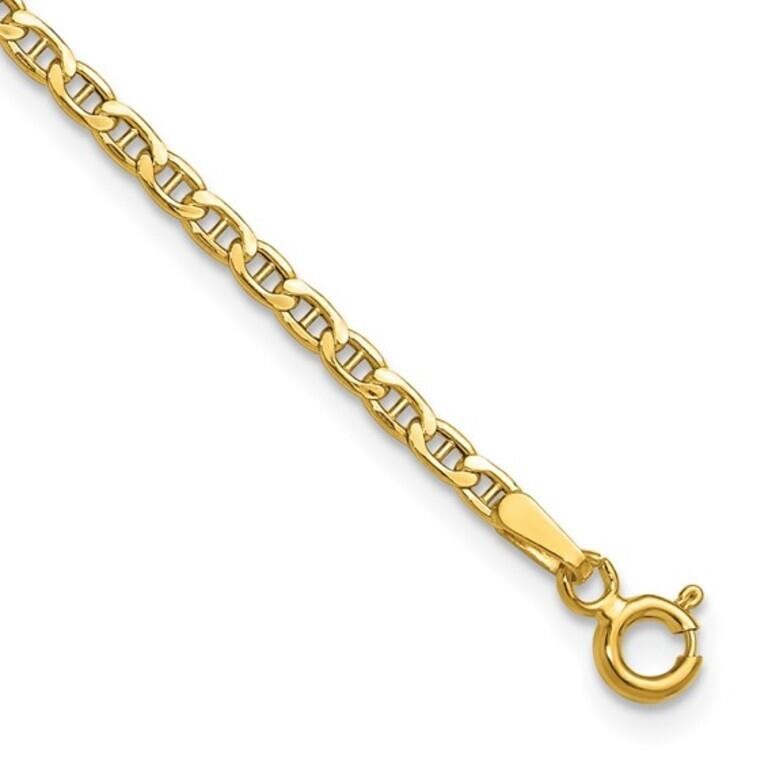 14K Semi Solid Anchor Chain Bracelets